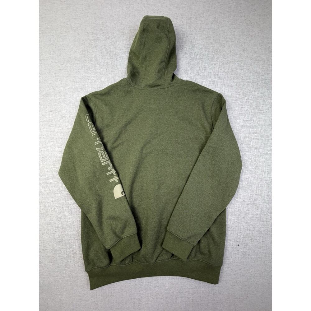 NWT Carhartt K288 Men’s Medium Olive Green Loose Fit Logo Hoodie - Picture 3 of 7